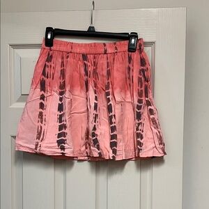 American Eagle Outfitters Coral and Brown Skater Skirt